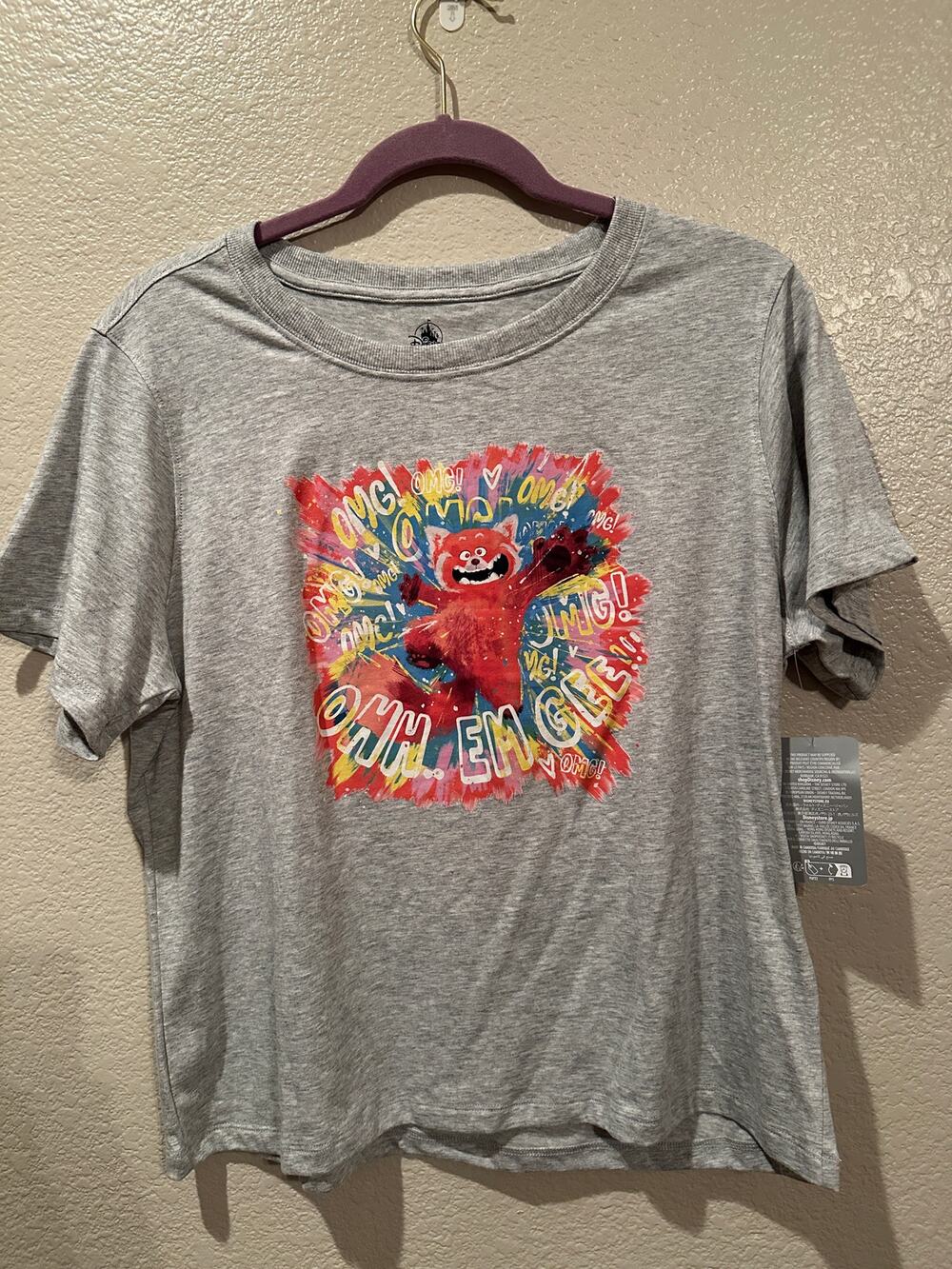 NWT Disney Parks Pixar Turning Red Mei Panda OMG Abstract Art tee M